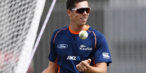 Mitchell Santner's bowling was one of the keys to New Zealand's win on Monday. Photo / Photosport