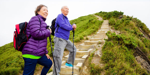 Regularly take more than 10,000 steps in a day to maintain your fitness in your 60s. Photo / 123rf