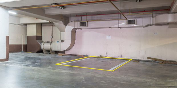 A private car park in the Quay Regency apartment, at 148 Quay St, sold for $265,000. Photo / Supplied