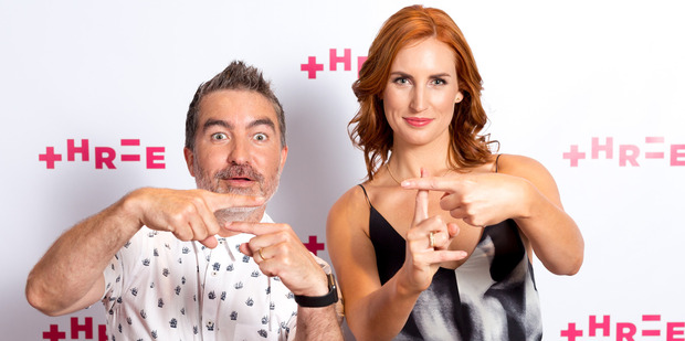 Dai Henwood and Samantha Hayes show off TV3's new look. Photo/TV3
