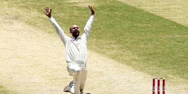 Nathan Lyon of Australia appeals for a wicket. Photo / Getty Images