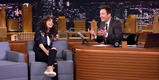Singer Alessia Cara during an interview with host Jimmy Fallon. Photo / Getty