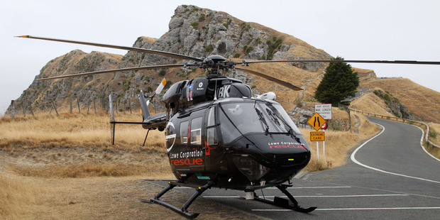 The Lowe Corporation Rescue Helicopter attended the scene at Te Mata Peak yesterday. Photo/Duncan Brown.