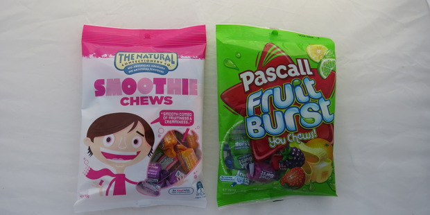 The Natural Confectionery Co. Smoothie Chews and Pascall Fruit Burst. Photo / Supplied