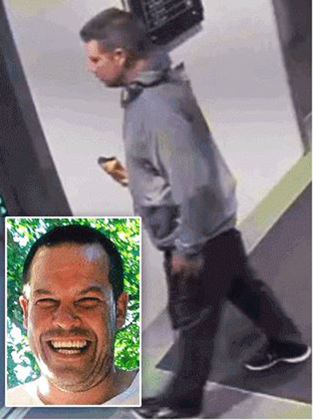 Police would like to speak to this man after the vicious murder of David Dick, inset. 