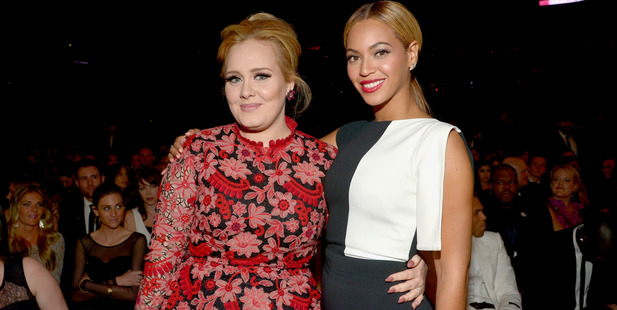 Adele and Beyonce at the Grammys in 2013. Photo / Getty