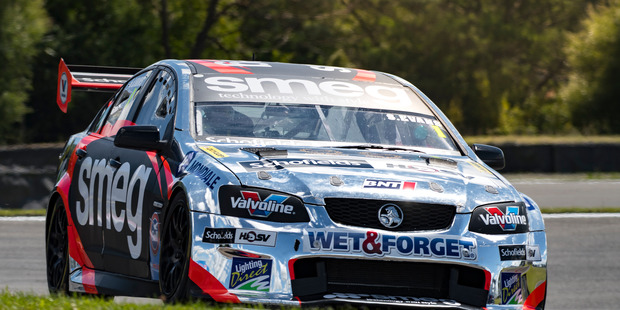 Simon Evans in his Smeg Holden claimed the round win at Manfeild. Photo / Supplied