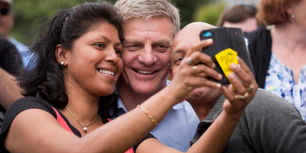 Prime Minister Bill English attends the Big Gay Out held at Coyle Park, Point Chevalier. Photo / Dean Purcell