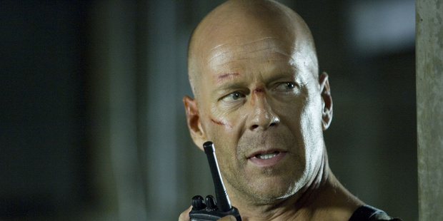 Bruce Willis' hairline receded with each reprisal of his role as action hero John McClane in the Die Hard movies. Photo / Supplied