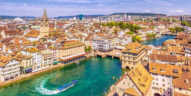 A view over the downtown of Zurcih and the Limmat river on a beautiful summer day. Photo / Getty Images