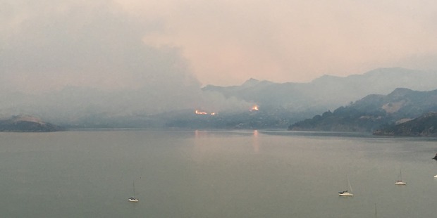 The fire worsened overnight and large flames are visible from several kilometres away. Photo / Joshua Price