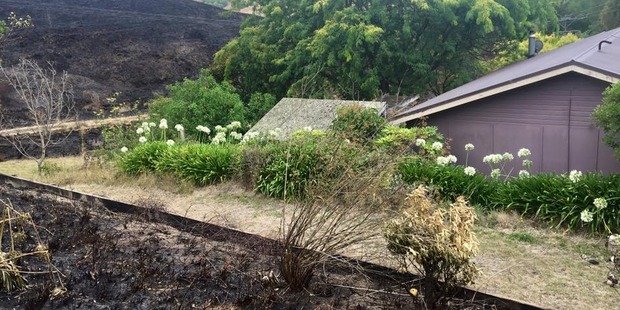 The Waimarama fire came terrifyingly close to a home.