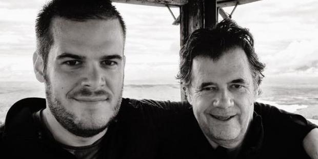 Marc Gendron with his father Bernard, who sustained a severe brain injury in a crash when cycling on Otago Peninsula. Photo / Facebook