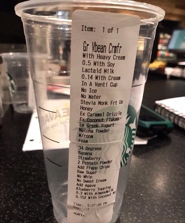 Though Starbucks has a standard drinks menu, it allows customers to customise their drinks. Photo / Reddit