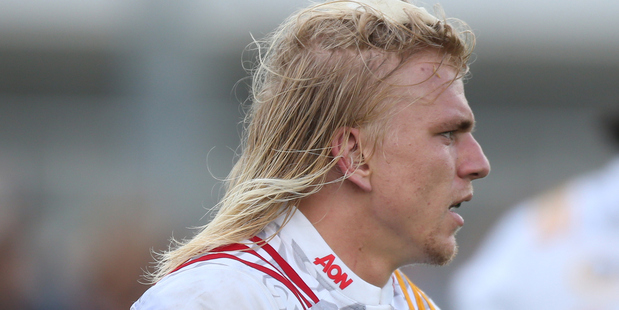 Mitch Karpik is bringing his flowing blond locks to the Super Rugby field for the first time. Photo / photosport.nz