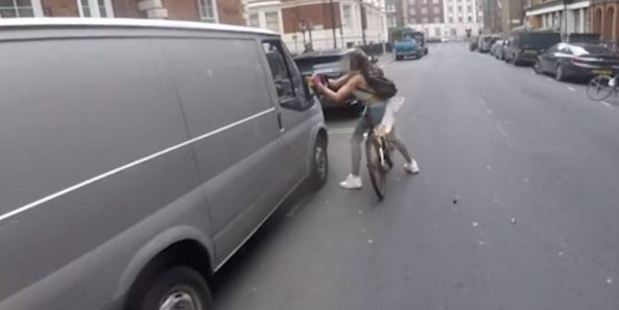 Furious cyclist gets revenge on catcalling van driver in viral video Furious cyclist gets revenge on catcalling van driver in viral video