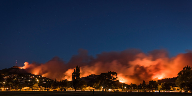 The fires at their height on Wednesday last week. Photo / Mark Hannah Photography