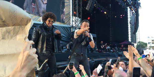 Bruce Springsteen performs in Christchurch. Photo / Tania Gibson