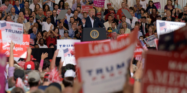 Trump speaks at the Florida rally. Photo / AP