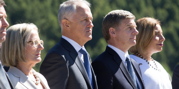 Australian Prime Minister Malcolm Turnbull, left, and New Zealand Prime Minister Bill English. Photo / Mark Mitchell