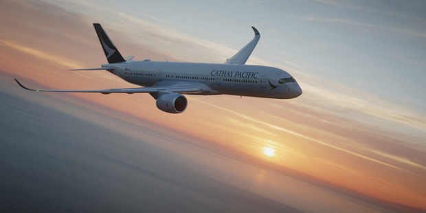 Cathay Pacific Airbus A350WXB flies to Auckland now.