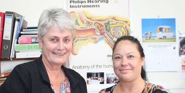 LIFELINE: Anne Greatbach (left), hearing therapist for Life Unlimited, with client Nikki Martin. PHOTO/CHRISTINE McKAY