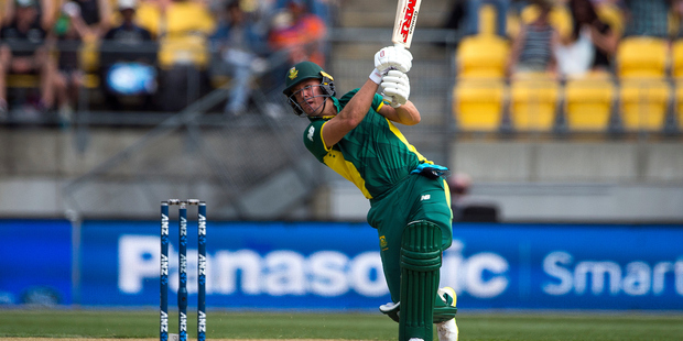South African captain AB de Villiers in action during the third match of the one-day series against New Zealand in Wellington. Photo/Photosport