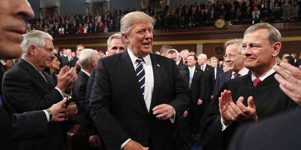 President Donald Trump arrives on Capitol Hill. Photo / AP
