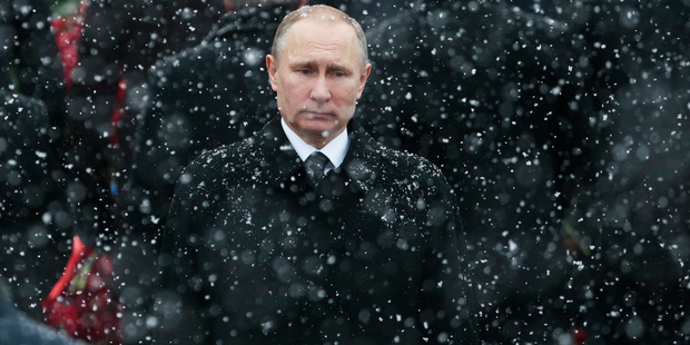 Russian President Vladimir Putin attends a wreath laying ceremony in Moscow on February 23. Photo / AP