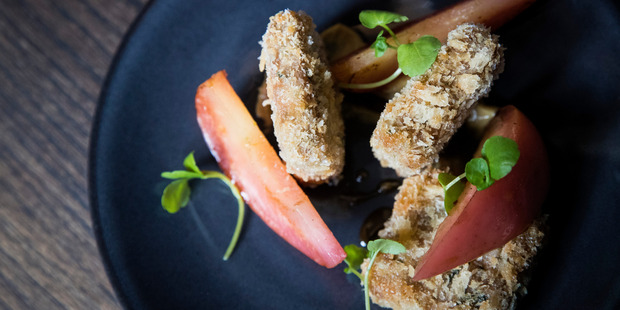 Pork cheek croquettes at Frasers. Photo / Jason Oxenham