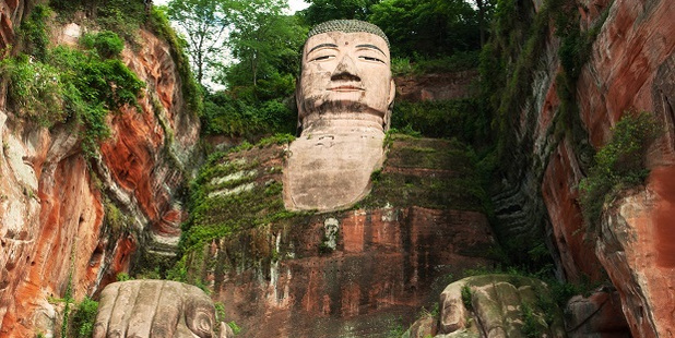 Leshan's giant Buddha is 73m tall, the tallest in the world. Photo / 123RF