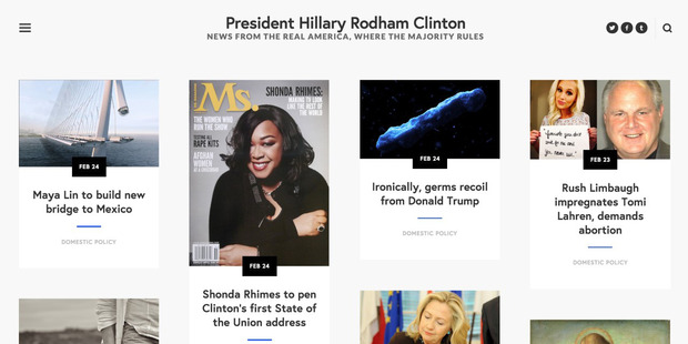 Hillarybeattrump.org maintains that Hillary Clinton defeated Donald Trump in the 2016 presidential election. Photo / Hillarybeattrump.org