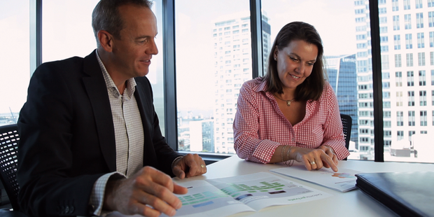 Icehouse's Dr Lisbeth Jacobs, right, with Deloitte Private Partner Bill Hale.