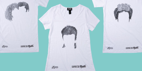 T-shirts sporting images of Danny and Sandy's dos from the musical Grease, David Bowie's 1970s mullet and artist Frida Kahlo's trademark bun designed by Sam Yong.