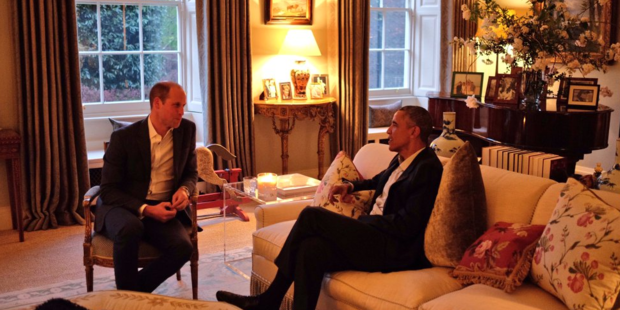 Prince William and Obama. Photo: @KensingtonRoyal / Twitter