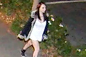 Security camera footage of Renee Duckmanton walking on Peterborough St in Christchurch at about 9pm on May 14.