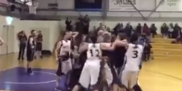 Celebration runs wild after the winning shot. Photo / Twitter
