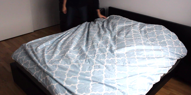 Finally, your duvet mission is complete. Photo / Inhabitat YouTube