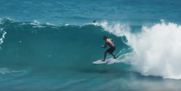 Radical dude rides the never-ending barrel wave. Photo / Youtube