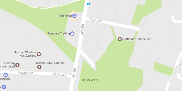 The boy was approached on Lake Rd near the Northcote Tennis Club as he walked to school on Wednesday morning. Photo / Google Maps