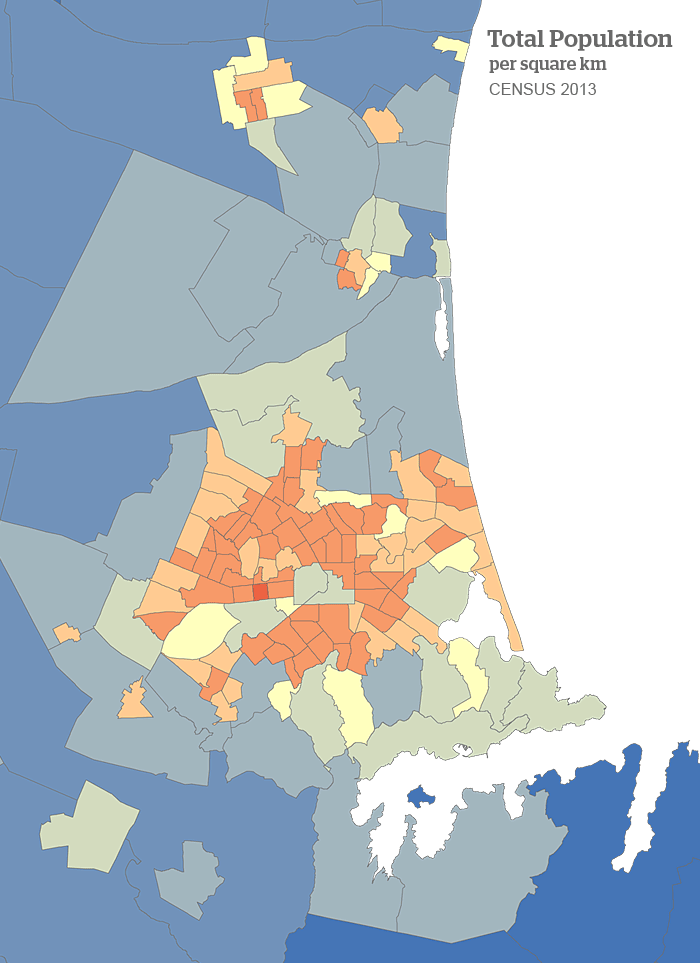 Total Population in Christchurch by census 2013
