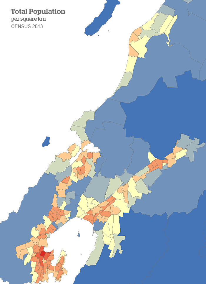 Total Population in Wellington by census 2013