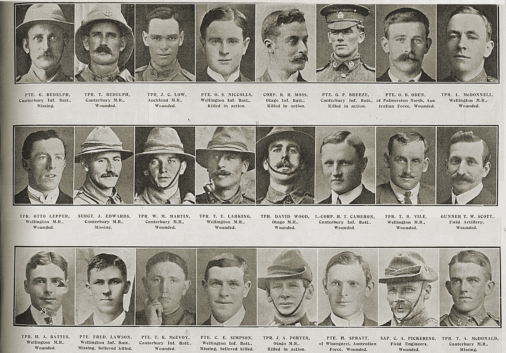 Every Thursday the Weekly News measured the impact of the war by running hundreds of pictures of the dead, wounded and missing.| Weekly News