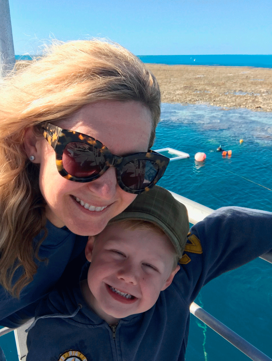 Rachel Grunwell with her son.