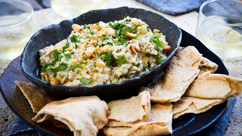 recipe: smoky aubergine and macadamia nut dip