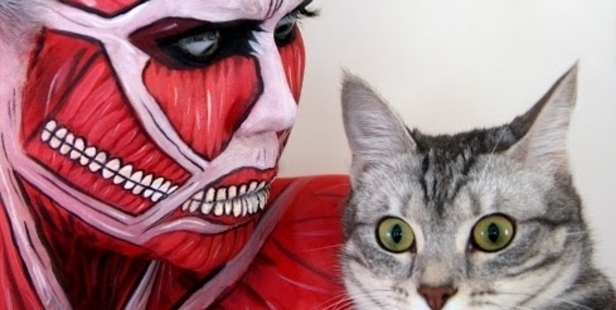 FEARSOME: Belle the cat seems unimpressed by Lara Hawker's new look. PHOTO/SUPPLIED
