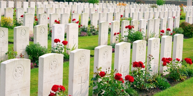 Graves of fallen soldiers in Ypres. Photo / 123RF