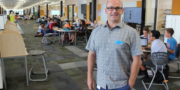Rototuna Junior High School principal Fraser Hill on the first floor of Rototuna High School.