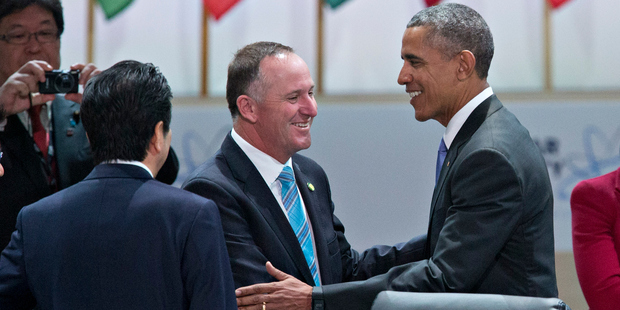 John Key with US President Barack Obama at the Nuclear Security Summit in Washington, DC. Key reportedly lobbied world leaders for Clark at the summit. Photo / Getty Images