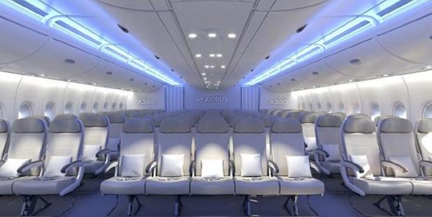 Three seats would remain near each window, but there would be five, not four, seats in the middle. Photo / Airbus